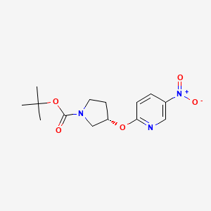 molecular formula C14H19N3O5 B2408345 (S)-tert-butyl 3-((5-nitropyridin-2-yl)oxy)pyrrolidine-1-carboxylate CAS No. 1085841-44-6