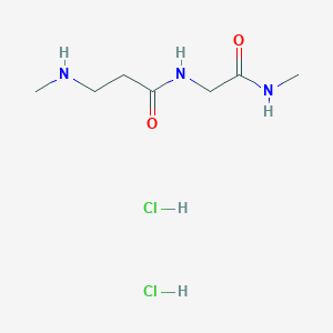 molecular formula C7H17Cl2N3O2 B2408354 3-(Methylamino)-N-[2-(methylamino)-2-oxoethyl]propanamide;dihydrochloride CAS No. 2580197-28-8