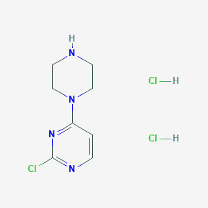 molecular formula C8H13Cl3N4 B2408357 2-Chloro-4-piperazin-1-ylpyrimidine;dihydrochloride CAS No. 2275590-29-7