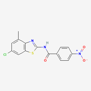 molecular formula C15H10ClN3O3S B2408360 N-(6-chloro-4-methyl-1,3-benzothiazol-2-yl)-4-nitrobenzamide CAS No. 912759-78-5