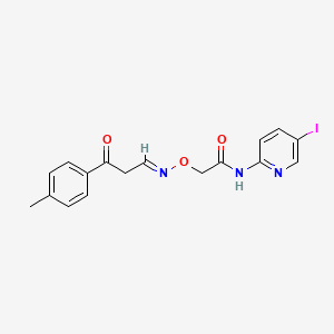 N-(5-iodo-2-pyridinyl)-2-({[3-(4-methylphenyl)-3-oxopropylidene]amino}oxy)acetamide