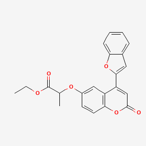 molecular formula C22H18O6 B2408367 ethyl 2-((4-(benzofuran-2-yl)-2-oxo-2H-chromen-6-yl)oxy)propanoate CAS No. 898447-53-5