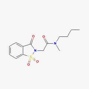 molecular formula C14H18N2O4S B2408368 N-丁基-2-(1,1-二氧化-3-氧代-1,2-苯并噻唑-2(3H)-基)-N-甲基乙酰胺 CAS No. 941931-46-0