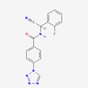 molecular formula C16H11FN6O B2408377 N-[cyano(2-fluorophenyl)methyl]-4-(1H-1,2,3,4-tetrazol-1-yl)benzamide CAS No. 1281010-01-2