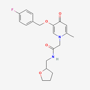 molecular formula C20H23FN2O4 B2408378 2-(5-((4-fluorobenzyl)oxy)-2-methyl-4-oxopyridin-1(4H)-yl)-N-((tetrahydrofuran-2-yl)methyl)acetamide CAS No. 946333-14-8