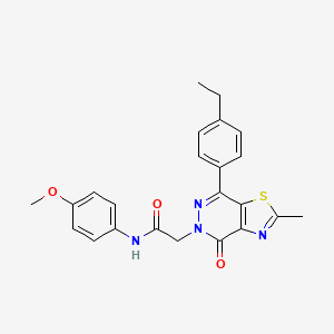molecular formula C23H22N4O3S B2408380 2-(7-(4-ethylphenyl)-2-methyl-4-oxothiazolo[4,5-d]pyridazin-5(4H)-yl)-N-(4-methoxyphenyl)acetamide CAS No. 941969-15-9