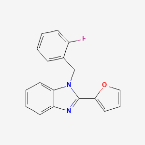 molecular formula C18H13FN2O B2408388 2-{1-[(2-氟苯基)甲基]苯并咪唑-2-基}呋喃 CAS No. 694488-64-7
