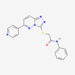 molecular formula C18H14N6OS B2408392 N-phenyl-2-[(6-pyridin-4-yl[1,2,4]triazolo[4,3-b]pyridazin-3-yl)thio]acetamide CAS No. 894059-80-4