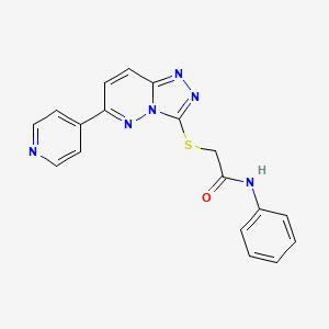 N-phenyl-2-[(6-pyridin-4-yl-[1,2,4]triazolo[4,3-b]pyridazin-3-yl)sulfanyl]acetamide