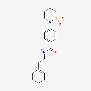 molecular formula C19H26N2O3S B2408399 N-[2-(环己烯-1-基)乙基]-4-(1,1-二氧噻嗪-2-基)苯甲酰胺 CAS No. 899994-33-3