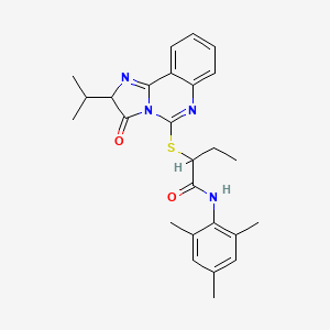 2-((2-isopropyl-3-oxo-2,3-dihydroimidazo[1,2-c]quinazolin-5-yl)thio)-N-mesitylbutanamide
