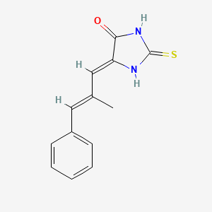 molecular formula C13H12N2OS B2408406 (Z)-5-((E)-2-methyl-3-phenylallylidene)-2-thioxoimidazolidin-4-one CAS No. 503065-65-4