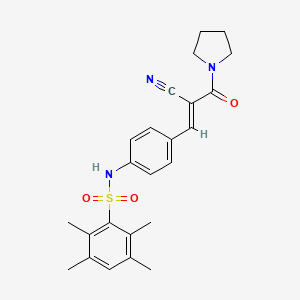 N-[4-[(E)-2-cyano-3-oxo-3-pyrrolidin-1-ylprop-1-enyl]phenyl]-2,3,5,6-tetramethylbenzenesulfonamide