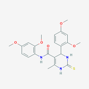 molecular formula C22H25N3O5S B2408409 N,4-双(2,4-二甲氧基苯基)-6-甲基-2-硫代-1,2,3,4-四氢嘧啶-5-甲酰胺 CAS No. 431892-98-7