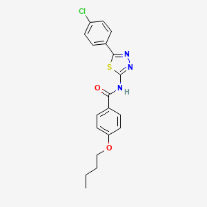 molecular formula C19H18ClN3O2S B2408425 4-butoxy-N-[5-(4-chlorophenyl)-1,3,4-thiadiazol-2-yl]benzamide CAS No. 392242-07-8