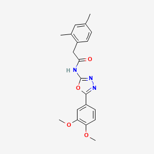 molecular formula C20H21N3O4 B2408434 N-(5-(3,4-dimethoxyphenyl)-1,3,4-oxadiazol-2-yl)-2-(2,4-dimethylphenyl)acetamide CAS No. 941996-25-4