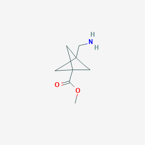 molecular formula C8H13NO2 B2408439 Methyl 3-(aminomethyl)bicyclo[1.1.1]pentane-1-carboxylate CAS No. 1638764-99-4