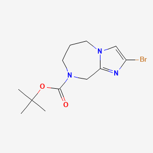 molecular formula C12H18BrN3O2 B2408440 tert-butyl 2-bromo-5H,6H,7H,8H,9H-imidazo[1,2-a][1,4]diazepine-8-carboxylate CAS No. 1251000-20-0