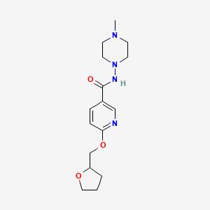 molecular formula C16H24N4O3 B2408449 N-(4-methylpiperazin-1-yl)-6-((tetrahydrofuran-2-yl)methoxy)nicotinamide CAS No. 2034237-70-0