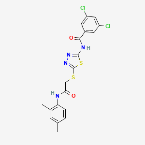 molecular formula C19H16Cl2N4O2S2 B2408453 3,5-dichloro-N-[5-[2-(2,4-dimethylanilino)-2-oxoethyl]sulfanyl-1,3,4-thiadiazol-2-yl]benzamide CAS No. 392295-88-4