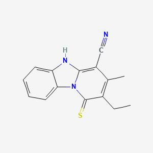 molecular formula C15H13N3S B2408459 2-Ethyl-3-methyl-1-sulfanylpyrido[1,2-a]benzimidazole-4-carbonitrile CAS No. 610277-87-7