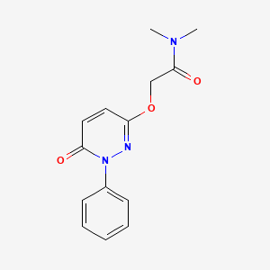 molecular formula C14H15N3O3 B2408463 N,N-dimethyl-2-[(6-oxo-1-phenyl-1,6-dihydro-3-pyridazinyl)oxy]acetamide CAS No. 478079-24-2
