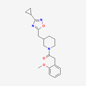 1-(3-((3-Cyclopropyl-1,2,4-oxadiazol-5-yl)methyl)piperidin-1-yl)-2-(2-methoxyphenyl)ethanone