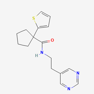 molecular formula C16H19N3OS B2408469 N-(2-(嘧啶-5-基)乙基)-1-(噻吩-2-基)环戊烷甲酰胺 CAS No. 2034511-88-9