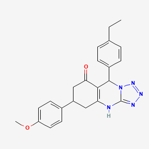 molecular formula C23H23N5O2 B2408476 9-(4-ethylphenyl)-6-(4-methoxyphenyl)-5,6,7,9-tetrahydrotetrazolo[5,1-b]quinazolin-8(4H)-one CAS No. 923258-60-0