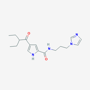 molecular formula C17H24N4O2 B2408477 4-(2-etilbutanoyl)-N-[3-(1H-imidazol-1-il)propil]-1H-pirrol-2-carboxamida CAS No. 439112-10-4