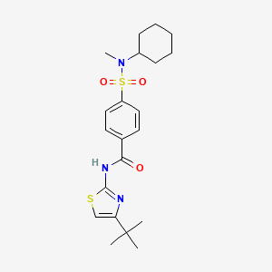molecular formula C21H29N3O3S2 B2408480 N-(4-(tert-butyl)thiazol-2-yl)-4-(N-cyclohexyl-N-methylsulfamoyl)benzamide CAS No. 683264-29-1