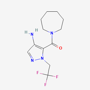 molecular formula C12H17F3N4O B2408484 5-(Azepan-1-ylcarbonyl)-1-(2,2,2-trifluoroethyl)-1H-pyrazol-4-amine CAS No. 2101196-51-2