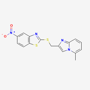 2-(((5-Methylimidazo[1,2-a]pyridin-2-yl)methyl)thio)-5-nitrobenzo[d]thiazole