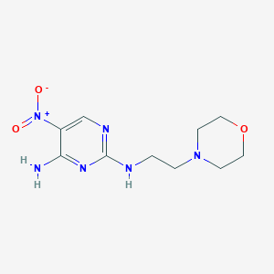 molecular formula C10H16N6O3 B2408491 N2-(2-吗啉基乙基)-5-硝基嘧啶-2,4-二胺 CAS No. 1257551-26-0