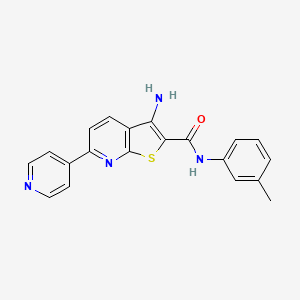 molecular formula C20H16N4OS B2408501 3-amino-N-(3-méthylphényl)-6-(4-pyridinyl)thieno[2,3-b]pyridine-2-carboxamide CAS No. 496019-18-2