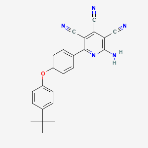 molecular formula C24H19N5O B2408502 2-氨基-6-{4-[4-(叔丁基)苯氧基]苯基}-3,4,5-吡啶三甲腈 CAS No. 478248-03-2