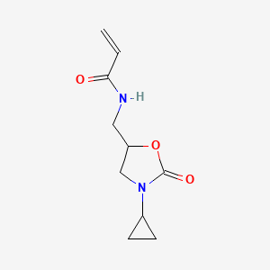 molecular formula C10H14N2O3 B2408505 N-[(3-Cyclopropyl-2-oxo-1,3-oxazolidin-5-yl)methyl]prop-2-enamide CAS No. 2305282-91-9