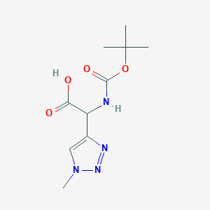 molecular formula C10H16N4O4 B2408506 2-[(2-甲基丙烷-2-基)氧羰基氨基]-2-(1-甲基三唑-4-基)乙酸 CAS No. 1850119-36-6