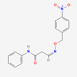 molecular formula C16H15N3O4 B2408508 3-{[(4-nitrobenzyl)oxy]imino}-N-phenylpropanamide CAS No. 303996-40-9