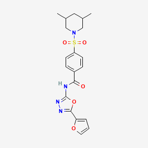 molecular formula C20H22N4O5S B2408510 4-[(3,5-dimethylpiperidin-1-yl)sulfonyl]-N-[5-(furan-2-yl)-1,3,4-oxadiazol-2-yl]benzamide CAS No. 905679-70-1