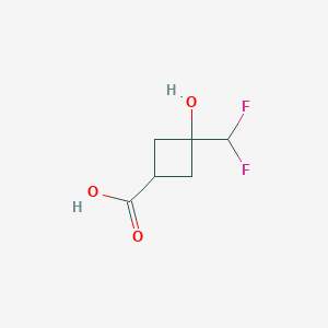 molecular formula C6H8F2O3 B2408518 3-(二氟甲基)-3-羟基环丁烷-1-羧酸 CAS No. 2361635-73-4