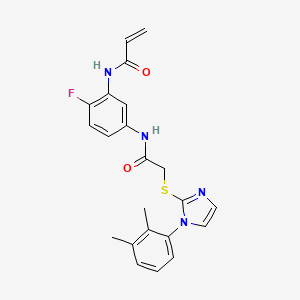 N-[5-[[2-[1-(2,3-Dimethylphenyl)imidazol-2-yl]sulfanylacetyl]amino]-2-fluorophenyl]prop-2-enamide