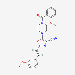 molecular formula C25H24N4O4 B2408531 (E)-5-(4-(2-methoxybenzoyl)piperazin-1-yl)-2-(3-methoxystyryl)oxazole-4-carbonitrile CAS No. 940994-19-4