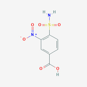 molecular formula C7H6N2O6S B2408540 3-Nitro-4-sulfamoylbenzoic acid CAS No. 89795-76-6