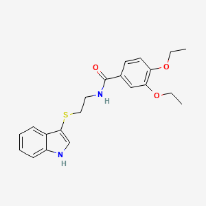 molecular formula C21H24N2O3S B2408541 N-(2-((1H-indol-3-yl)thio)ethyl)-3,4-diethoxybenzamide CAS No. 687574-94-3