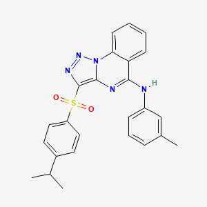 molecular formula C25H23N5O2S B2408543 N-(3-methylphenyl)-3-{[4-(propan-2-yl)phenyl]sulfonyl}[1,2,3]triazolo[1,5-a]quinazolin-5-amine CAS No. 899760-81-7