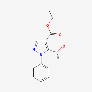 molecular formula C13H12N2O3 B2408544 ethyl 5-formyl-1-phenyl-1H-pyrazole-4-carboxylate CAS No. 40995-43-5