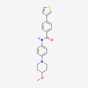 molecular formula C23H24N2O2S B2408548 N-(4-(4-methoxypiperidin-1-yl)phenyl)-4-(thiophen-3-yl)benzamide CAS No. 1797146-24-7
