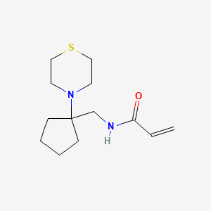 molecular formula C13H22N2OS B2408555 N-[(1-Thiomorpholin-4-ylcyclopentyl)methyl]prop-2-enamide CAS No. 2188360-00-9