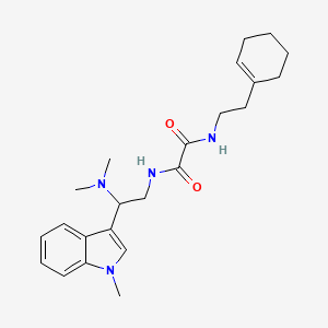 molecular formula C23H32N4O2 B2408556 N1-(2-(环己-1-烯-1-基)乙基)-N2-(2-(二甲氨基)-2-(1-甲基-1H-吲哚-3-基)乙基)草酰胺 CAS No. 1091395-39-9